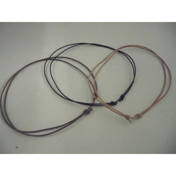 Handknuten Ställbar läder halsband med guldpläterad pentagram 3 brun