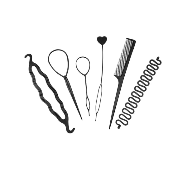 1 sett med 6 verktøy for hårstyling
