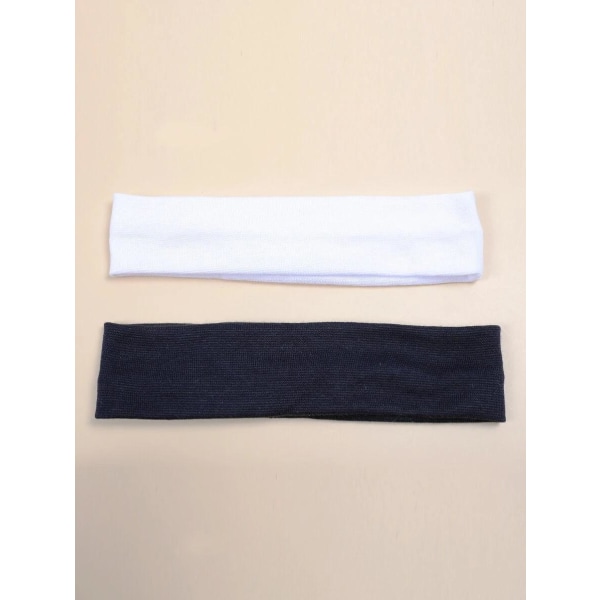 2 Stretch Hårband i polyester C:a 5~6 x 20 cm.  1 Svart 1 Vit