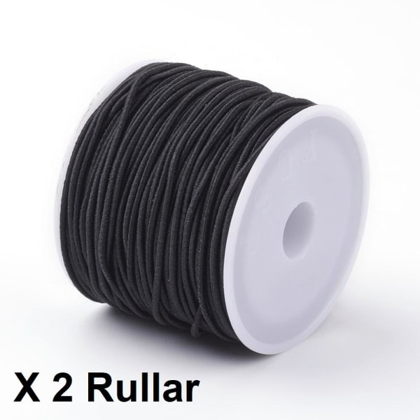 Merknad 2 Ruller med ca: 24~26 mt. Sort elastisk tråd 0,8 mm.