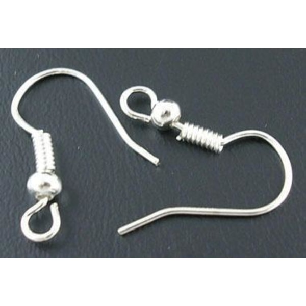 50 Par (100 stk.) Nikkelfrie ørekroker 18 mm. lang (4 fargevalg)  1 Sillverpläterade