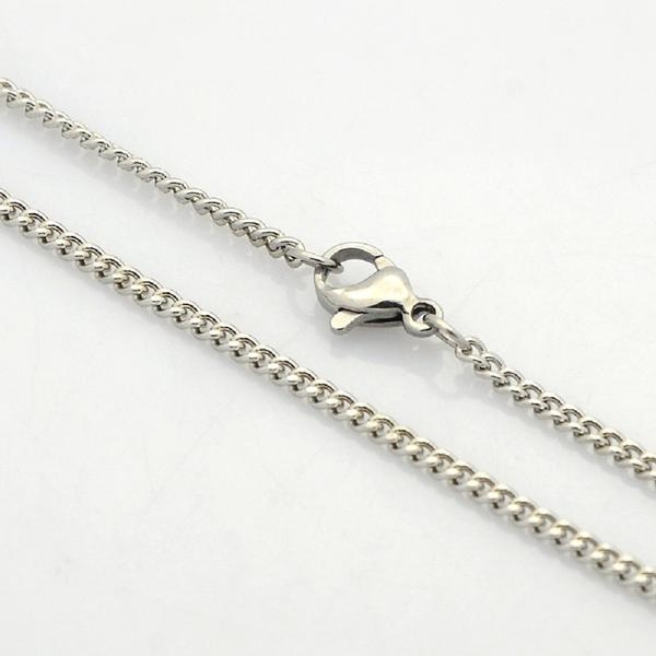 Unisex kedja i  AISI 304 stål 60 cm. lång , 2mm bred-1mm tjock. 2 guld