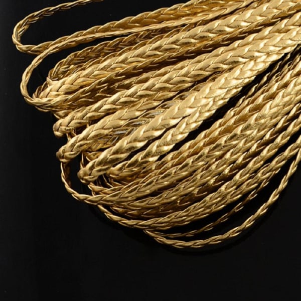 10 mt Fiskben Handflätad Guldfärgad PU-läder (konstläder) Gold
