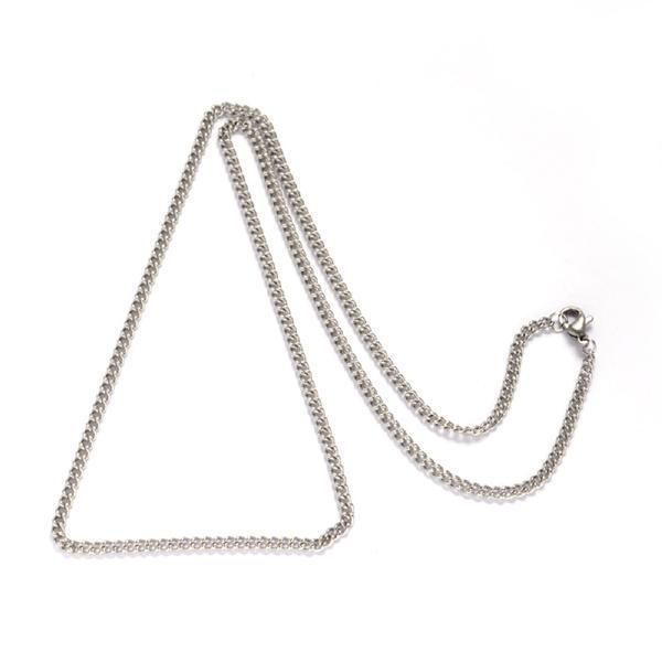 Unisex kedja i AISI 304 stål 60 cm. lång 5 mm bred (3 färg val) Titanium grey