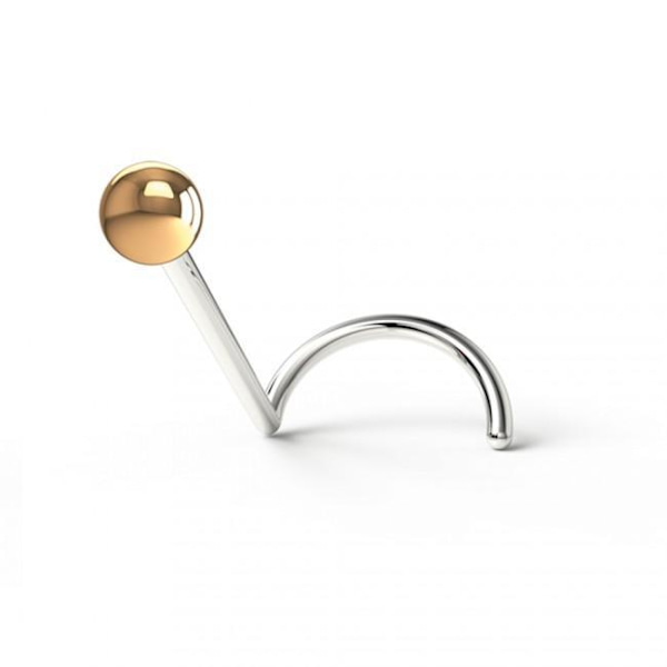 Skruvbar näspiercing i G23 Titanium med 3 mm  Kula ball rose guld
