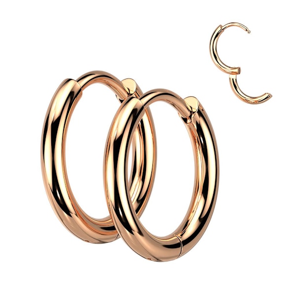 1 Par 10 mm Hoops örhängen i Guldpläterad 316L stål Guld