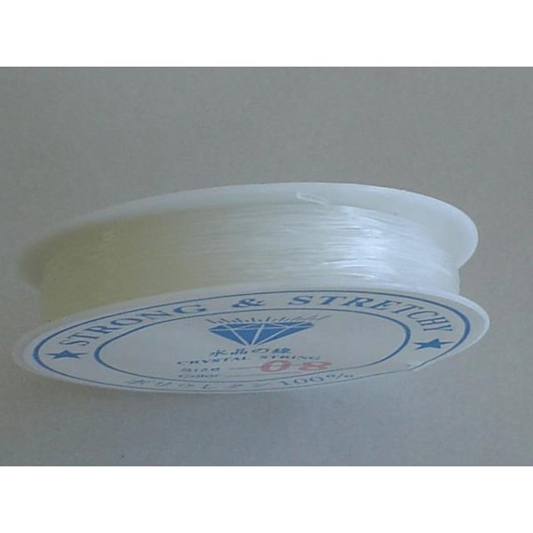 1 rulle transparent elastisk tråd   0,7 mm. Ø   7 mt. rulle