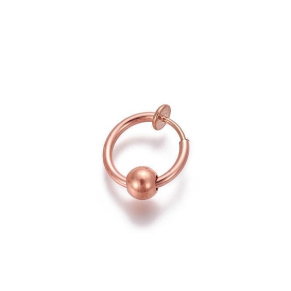 Rødguldbelagt Clip On Ring med aftagelig kugle (13 mm i diameter) Pink gold