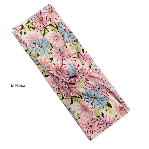 Håndsydd Floral Stretch-hodebånd (9 fargevalg) M-Multicolor