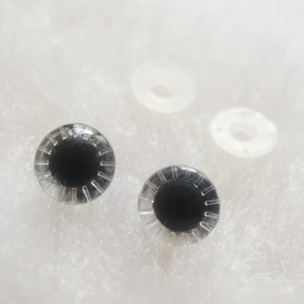 10 par (20 st) Grå ögon till "Amigurumi" 10 mm Ø grå