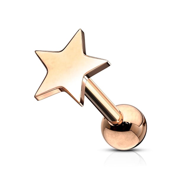 Stjärnformad Tragus/Cartilage Piercing/Stud i Rödguld IP-stål Red gold