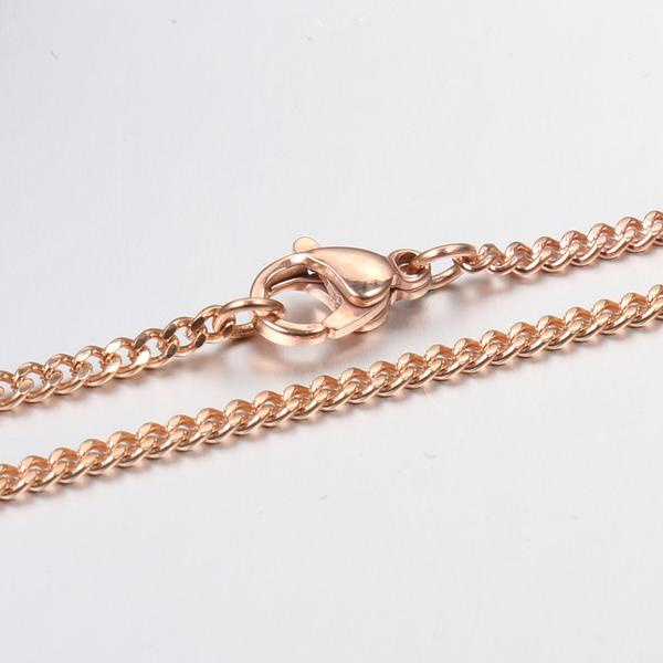 Unisex kedja i  AISI 304 stål 50 cm. lång , 2mm bred-1mm tjock. 2 guld