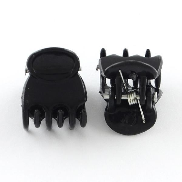 12 st. Små Svarta Hårklämmor 15x14mm Black