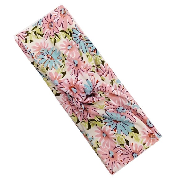 Håndsydd Floral Rosa Stretch Hårbånd