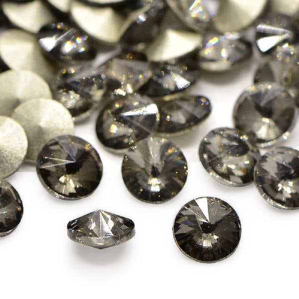 25 Black Diamond   koniska Swarovski kristaller för inlägg Ø 6