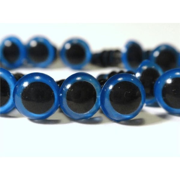 10 par (20 stk) Blå "Amigurumi" øyne 10mm i diameter