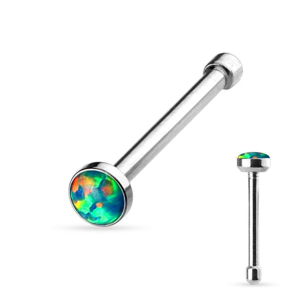 1 Näspiercing i 316L-stål med opalite (4 färgval) 3 grön