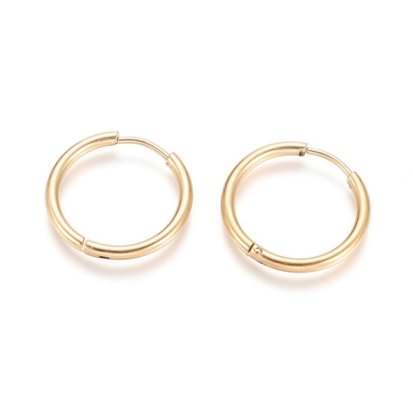 1Par 20 mm Hoops örhängen i 316L kirurgiskt stål Red gold