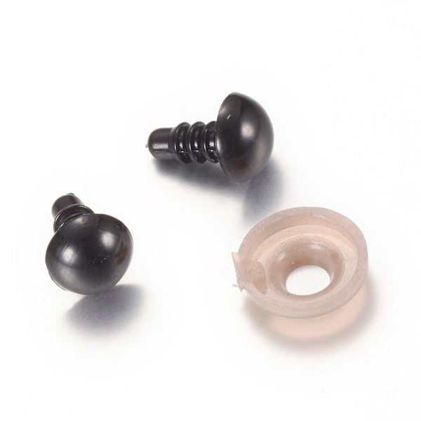 REA__REA__10  Svarta ögon till "Amigurumi" 8 mm Ø Black