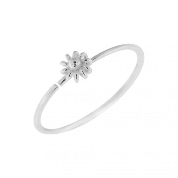 1 st. 8 mm Näspiercing ring i silver med  Blomma