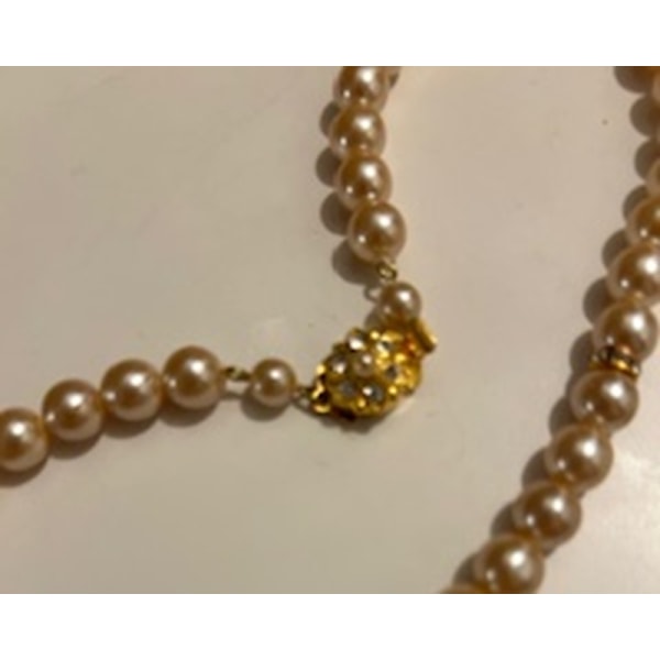 REA___Jablonex Vintage 80 cm. lång halsband med 10 mm. glaspärlor
