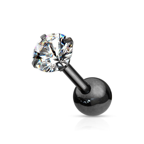 Tragus/Cartilage Piercing med 4 mm.CZ IP-316L stål (5 val) 5 Rainbow