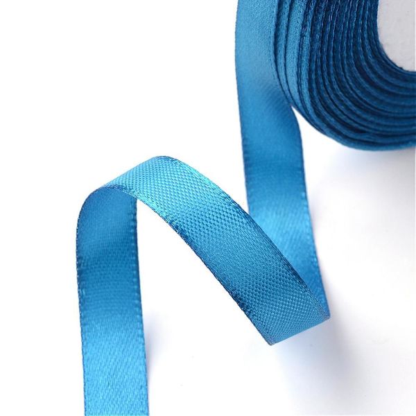 1 Rulle (2x25yard=22,89 mt.)  DodgerBlue satinband 12 mm. bred