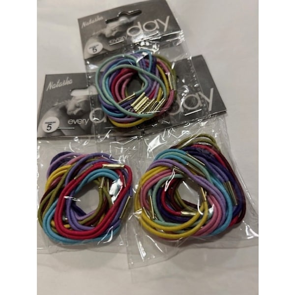 3 pack  x 20  (60 st) elastiska hårsnoddar c:a 40x2 mm