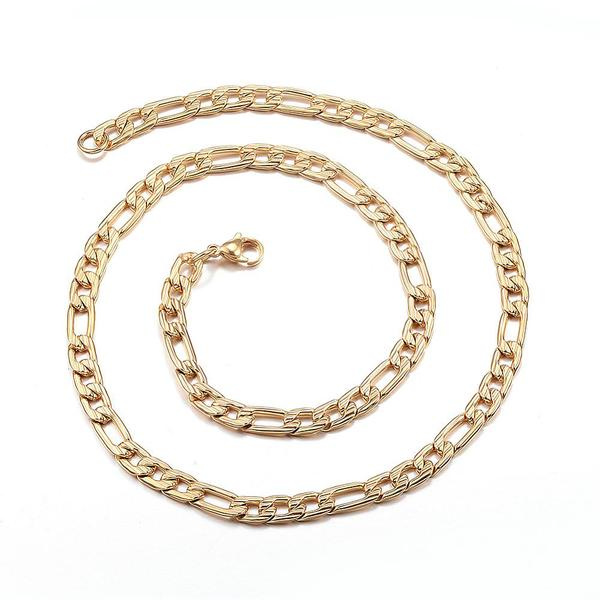 Figaro länk halsband i Guldpläterad AISI 304 stål 50cm. lång