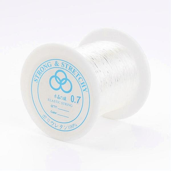 1 Stor rulle á 100 mt. transparent elastisk tråd 0,7 mm. Ø