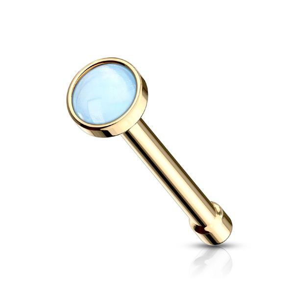 1 Näspiercing i 316 Kirurgiskt stål med "Glow in the dark" sten 1 Stål/Ametist
