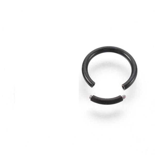 1 Segment Piercing Ring i Svart Herdet 316L kirurgisk stål 10mm