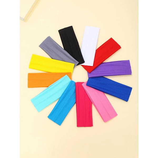 1 Handsydd Stretch Hårband i polyester C:a 7 x 20 cm.  nr 4 vit 4 Vit
