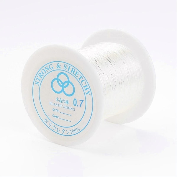 REA___Stor rulle på 100 mt. transparent elastisk tråd 0,7 mm. Ø