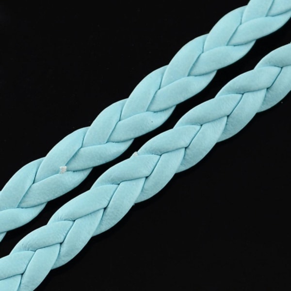 10 mt Fiskben Handflätad Ljusblå PU-läder (konstläder) Light blue