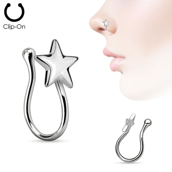 Clip On Stjärnformad "fake" näspiercing (4  val) 1 guld