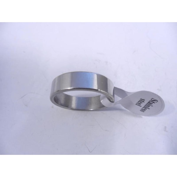 6 mm. bred slät convex ring i  316L stål  stl.7 =17.32