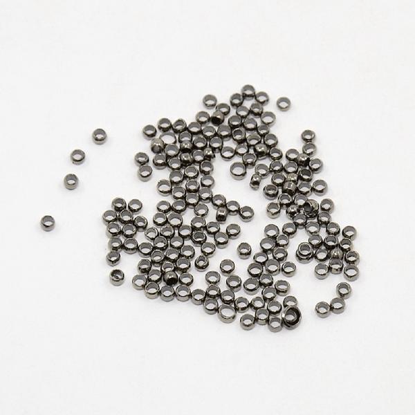 Litt over 500 stk. Sort Ø 2 mm. klemperler, hull 1,2 mm.