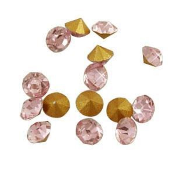 100 lyserøde koniske Swarovski-krystaller til indlæg Ø 3,4 mm (PP27) Pink