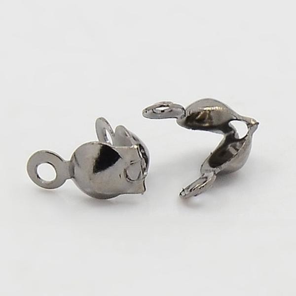 50 st Svarta (Gunmetall) Knutgömmor  7.5x4 mm.