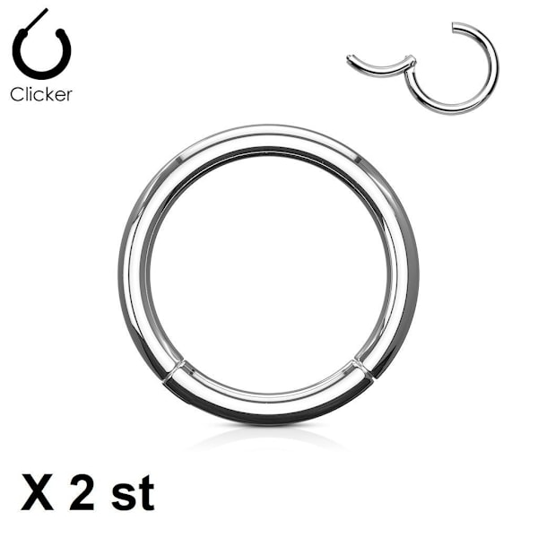 2x8mm"Hinged"Segment Piercingring i Implant Titanium 1+ mm tiock Titanium