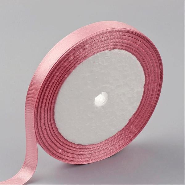 1 Rulle (25yard=22,89 mt.) Gammelrosa satinband 12 mm. bred