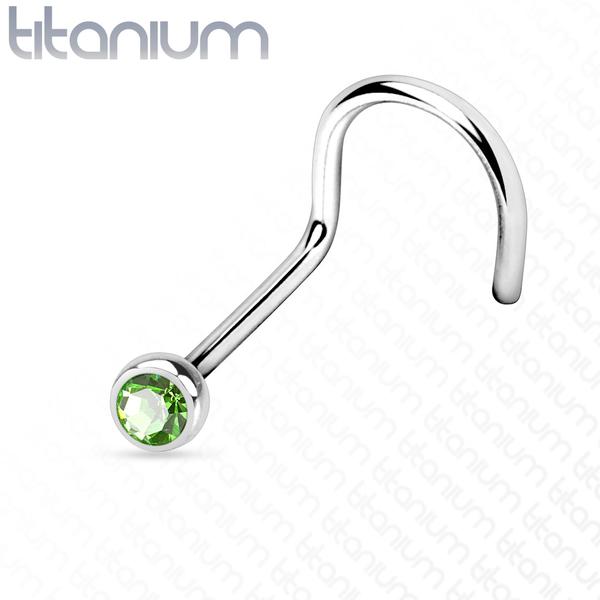 Påskrudd nesepiercing i Grade 23 Titanium med "press fit" zirkon 1 ametist