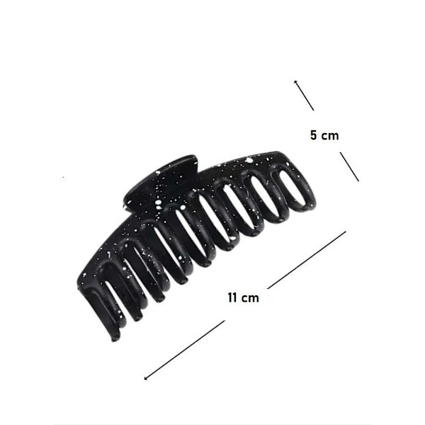 1 Stor ravfarvet hårspænde 11x5 cm.