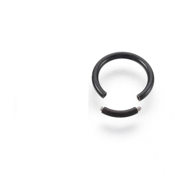REA___1Segment Piercingring i Härdad svart 316L kirurgiskt stål 8mm