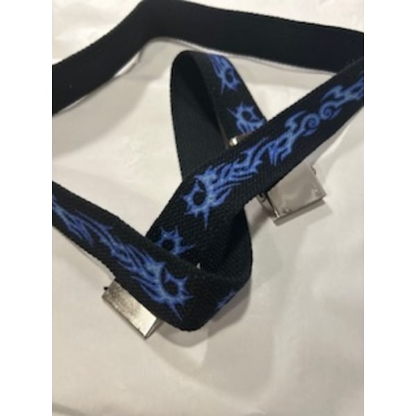 Vintage "double face"  Marinblå canvas bälte med tribal mönster Marine blue