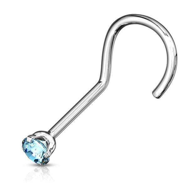 1 stk. Påskrudd nesepiercing i 316L stål med 3 mm CZ (8 fargevalg) 7 Rosa