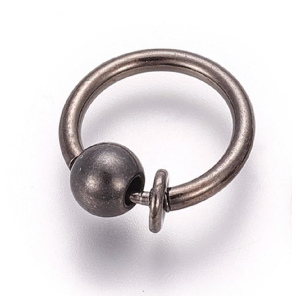 1 Stengrå Clip On Ringar med avtagbara kulor 3 mm Stonegrey