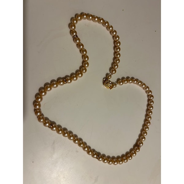 REA___Jablonex Vintage 80 cm. lång halsband med 10 mm. glaspärlor