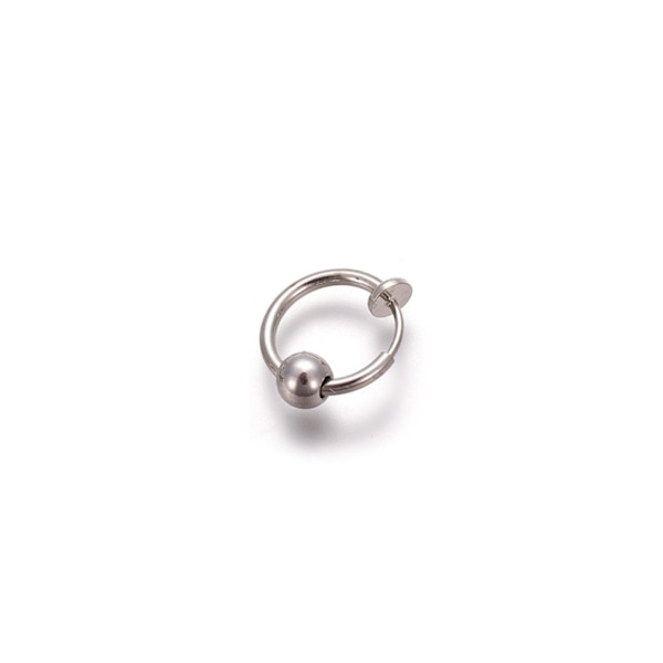 Platinapläterad Clip On Ring med avtagbar kula(13 mm i diameter) Titanium platina